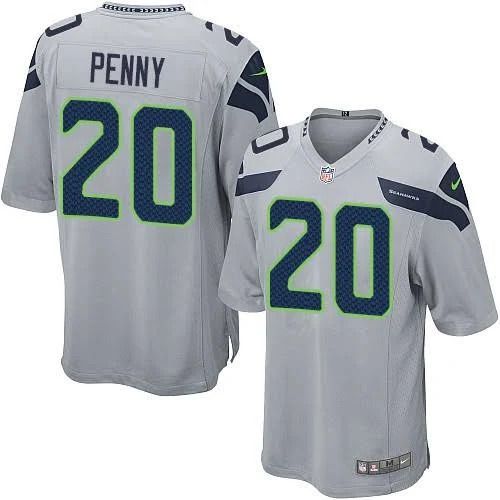 Men Seattle Seahawks #20 Rashaad Penny Nike Grey Game NFL Jersey->seattle seahawks->NFL Jersey